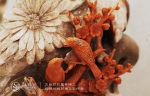 菊花石雕刻岁寒三友题材